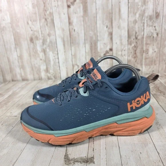 Hoka One One Challenger ATR 6 Womens 7.5B Real Teal Cantaloupe Trail Shoes - Picture 4 of 8